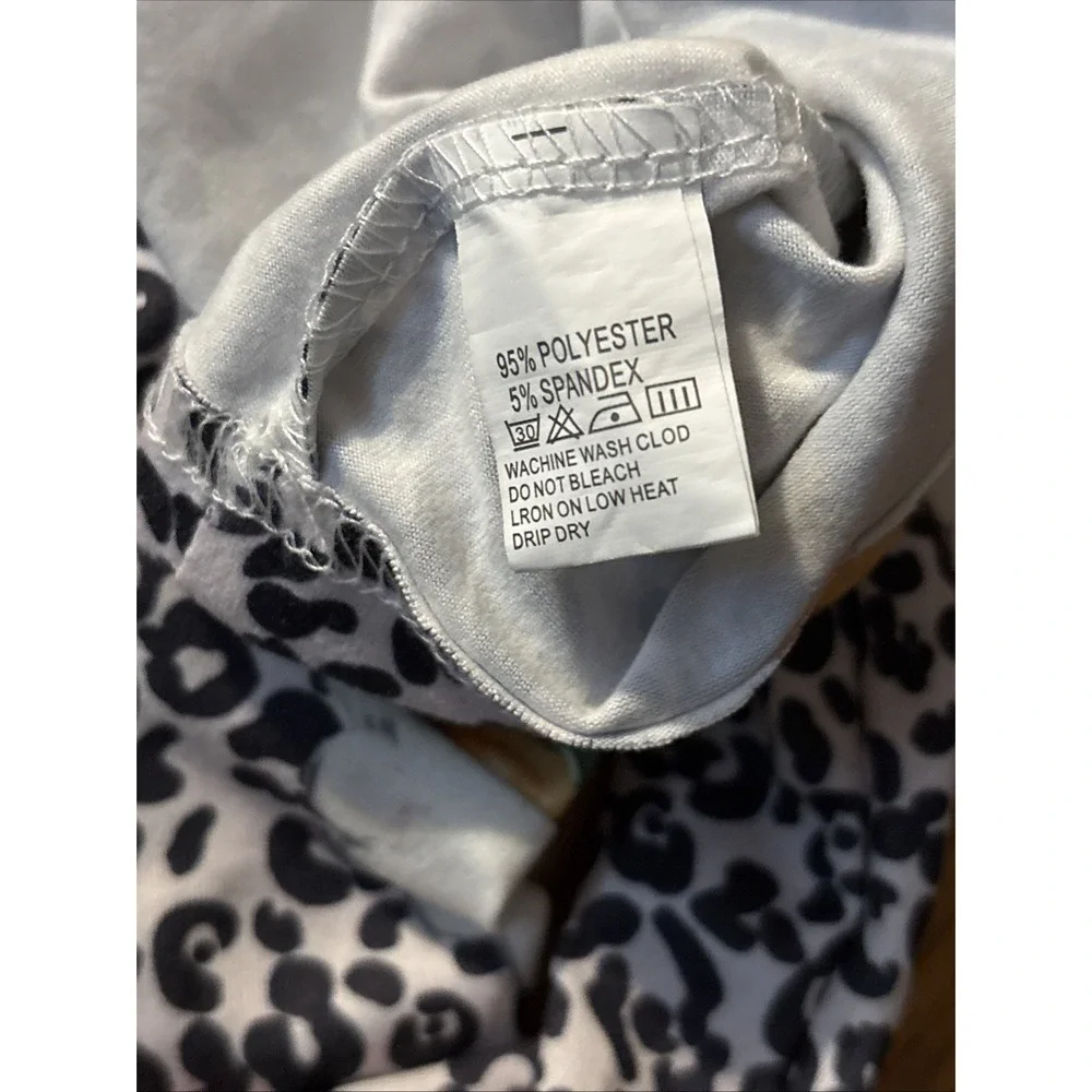 Santa Leopard‎ Print Girls Christmas Bell Bottom Outfit Set 6-9months